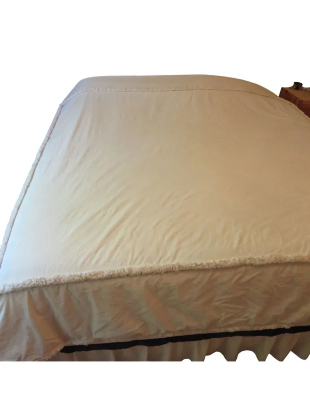 Vintage Full/Queen Cotton Duvet Cover Chenille Fringe Detail Zip 90